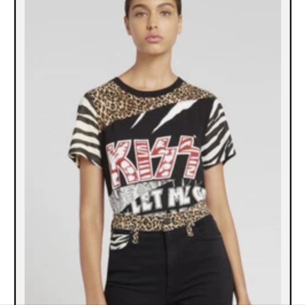 Graphic Zebra and Leopard Print T-Shirt